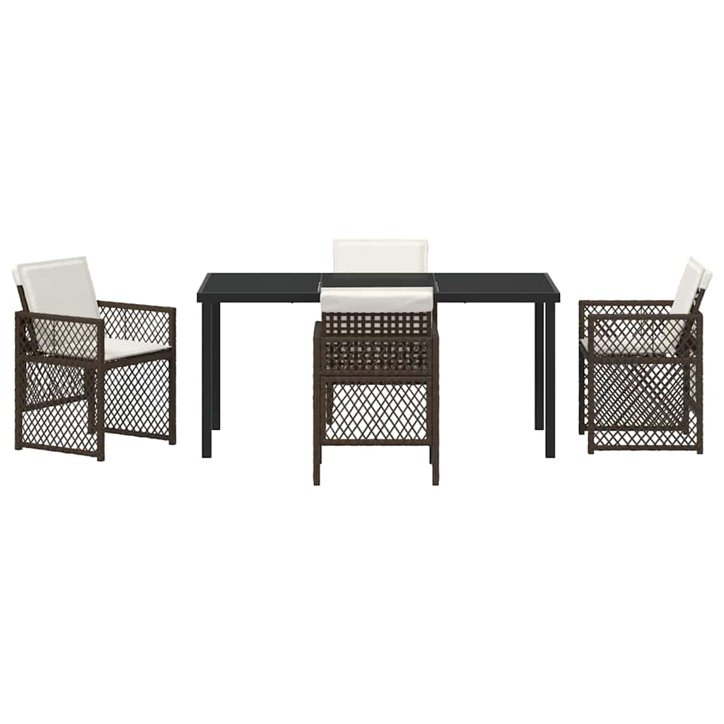 Set da Pranzo per Giardino 5 pcs Marrone polyrattan - homemem39