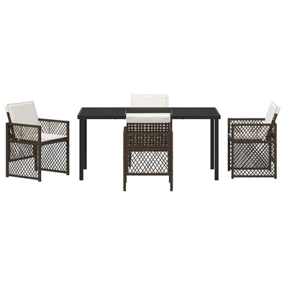 Set da Pranzo per Giardino 5 pcs Marrone polyrattan - homemem39