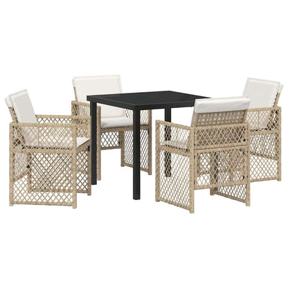 Set da Pranzo per Giardino 5 pcs Beige polyrattan - homemem39