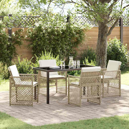 Set da Pranzo per Giardino 5 pcs Beige polyrattan - homemem39