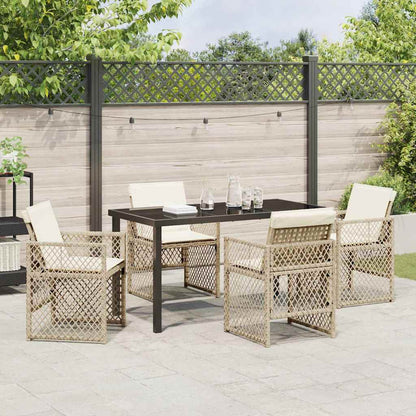 Set da Pranzo per Giardino 5 pcs Beige polyrattan - homemem39