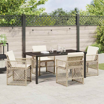Set da Pranzo per Giardino 5 pcs Beige polyrattan - homemem39