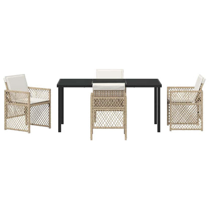 Set da Pranzo per Giardino 5 pcs Beige polyrattan - homemem39
