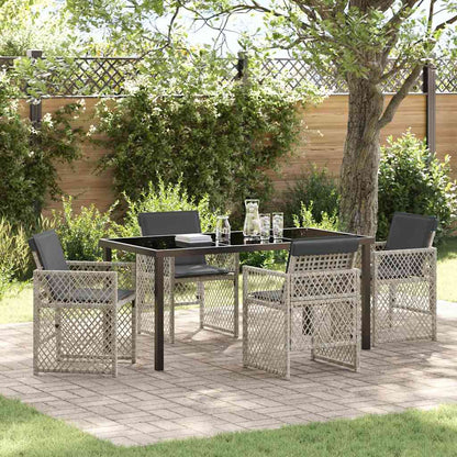 Set da Pranzo per Giardino 5 pcs Grigio chiaro polyrattan - homemem39