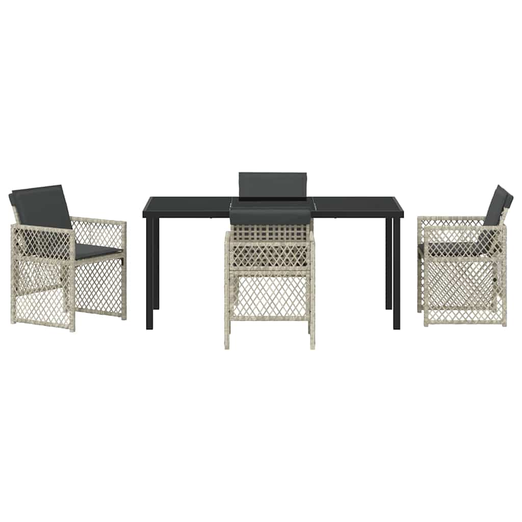 Set da Pranzo per Giardino 5 pcs Grigio chiaro polyrattan - homemem39