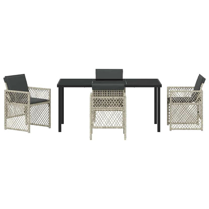 Set da Pranzo per Giardino 5 pcs Grigio chiaro polyrattan - homemem39