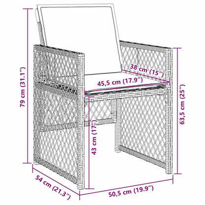 Set da Pranzo per Giardino 5 pcs Grigio chiaro polyrattan | homemem39