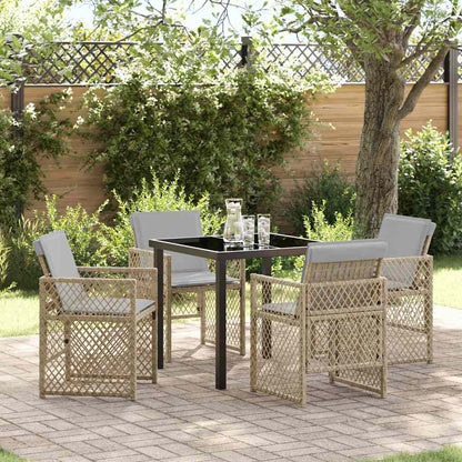 Set da Pranzo per Giardino 5 pcs Beige polyrattan - homemem39