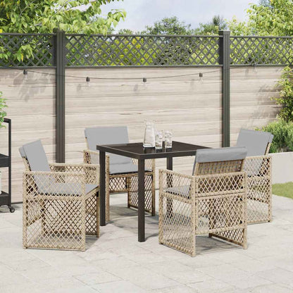 Set da Pranzo per Giardino 5 pcs Beige polyrattan - homemem39
