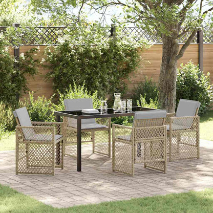 Set da Pranzo per Giardino 5 pcs Beige polyrattan - homemem39