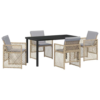 Set da Pranzo per Giardino 5 pcs Beige polyrattan - homemem39
