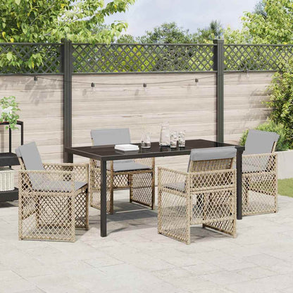Set da Pranzo per Giardino 5 pcs Beige polyrattan - homemem39