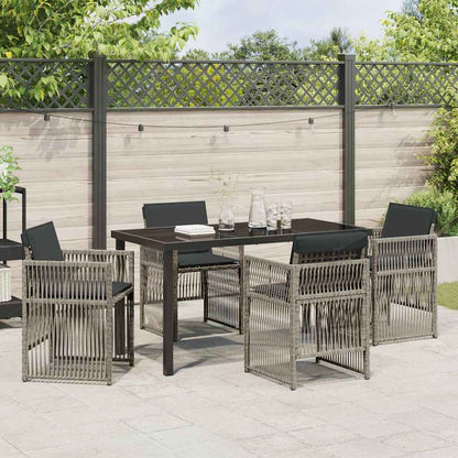 Set da Pranzo per Giardino 5 pcs Grigio Poly Rattan - homemem39