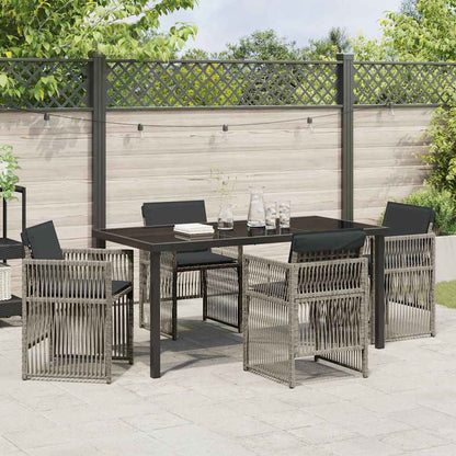Set da Pranzo per Giardino 5 pcs Grigio Poly Rattan - homemem39