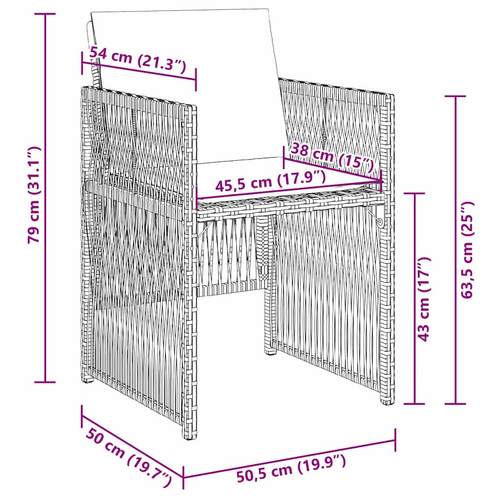 Set da Pranzo per Giardino 5 pcs Marrone | homemem39