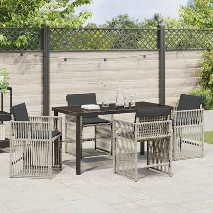 Set da Pranzo per Giardino 5 pcs Grigio chiaro Poly Rattan - homemem39