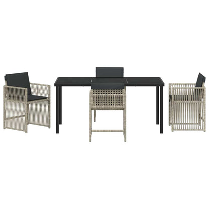 Set da Pranzo per Giardino 5 pcs Grigio chiaro Poly Rattan - homemem39