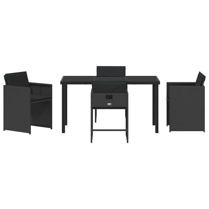 Set da Pranzo per Giardino 5 pcs Nero polyrattan - homemem39