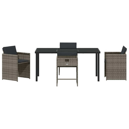 Set da Pranzo per Giardino 5 pcs Grigio polyrattan - homemem39