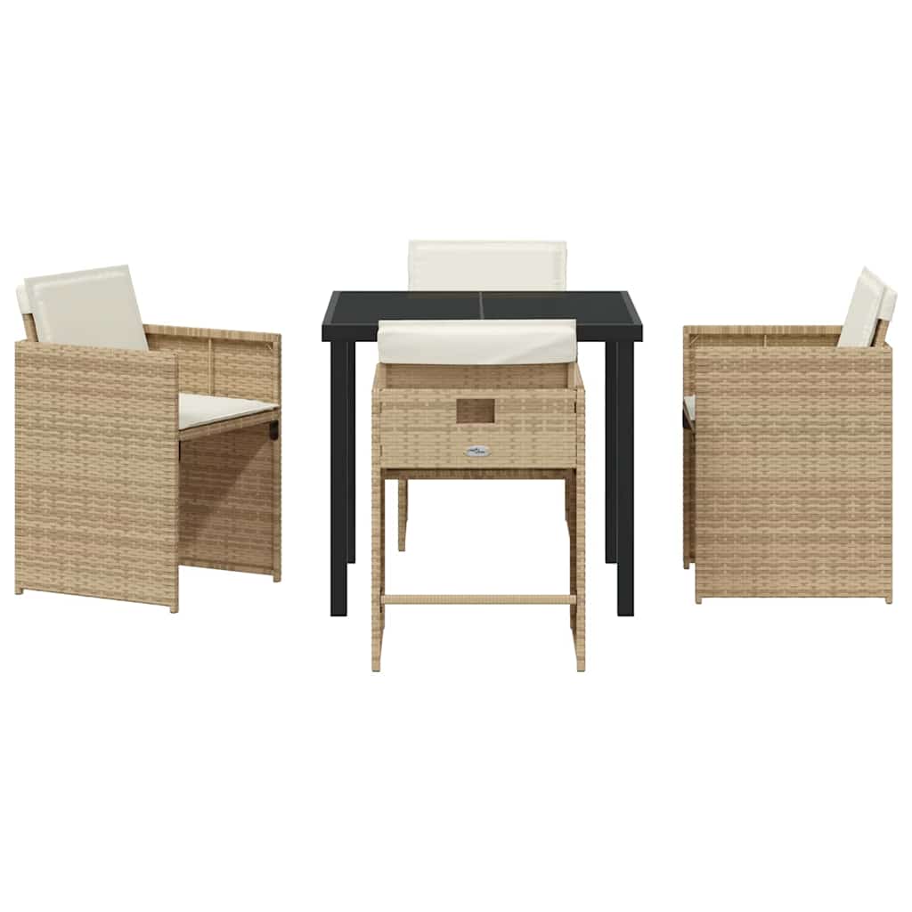 Set da Pranzo per Giardino 5 pcs Beige polyrattan - homemem39