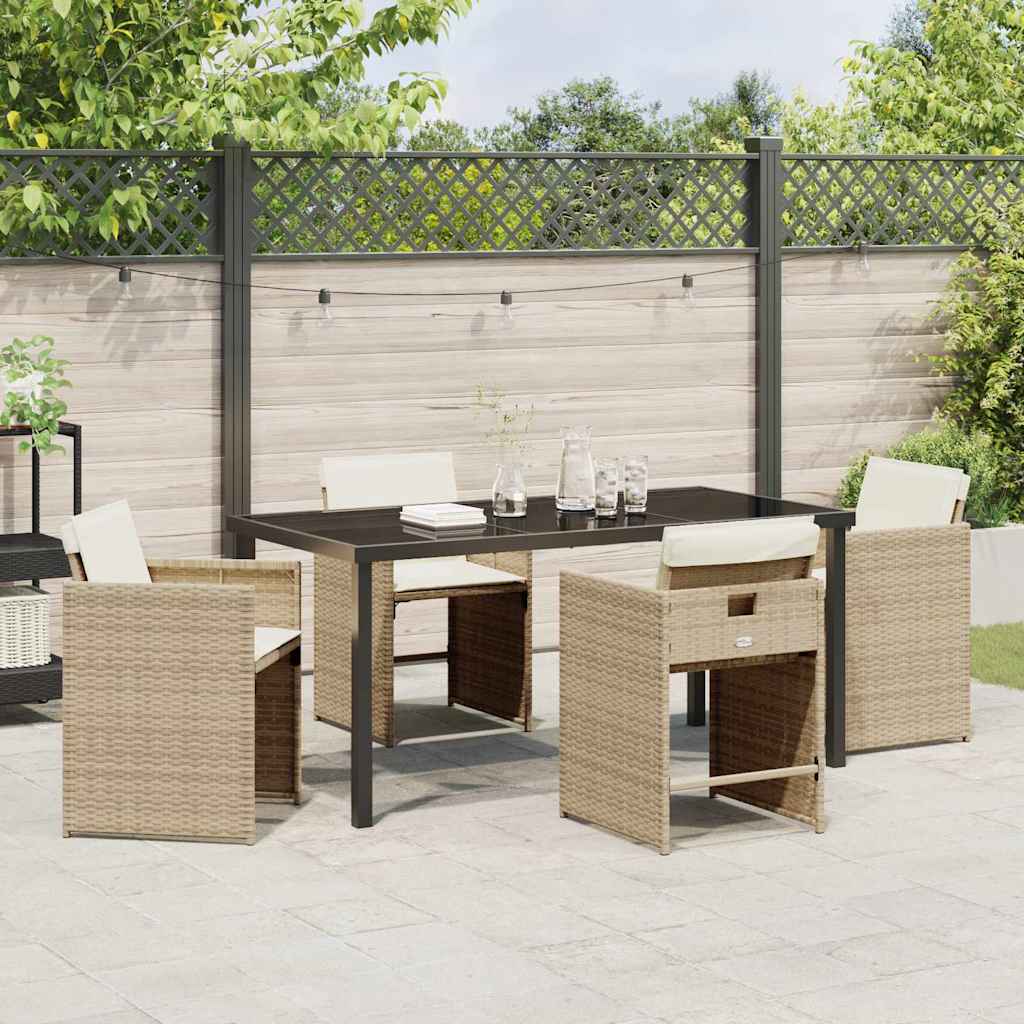 Set da Pranzo per Giardino 5 pcs Beige polyrattan - homemem39