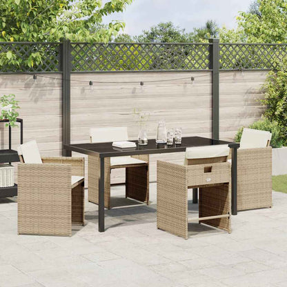 Set da Pranzo per Giardino 5 pcs Beige polyrattan - homemem39