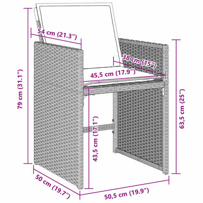 Set da Pranzo per Giardino 5 pcs Grigio chiaro polyrattan | homemem39