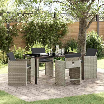 Set da Pranzo per Giardino 5 pcs Grigio chiaro polyrattan - homemem39