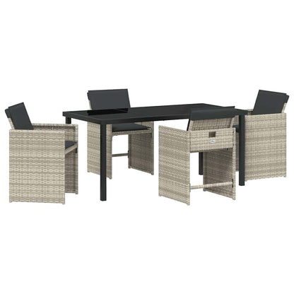 Set da Pranzo per Giardino 5 pcs Grigio chiaro polyrattan - homemem39