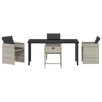 Set da Pranzo per Giardino 5 pcs Grigio chiaro polyrattan - homemem39