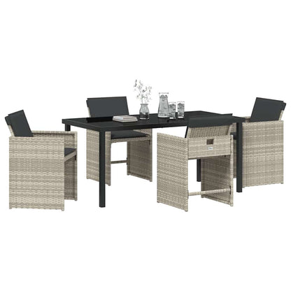 Set da Pranzo per Giardino 5 pcs Grigio chiaro polyrattan - homemem39