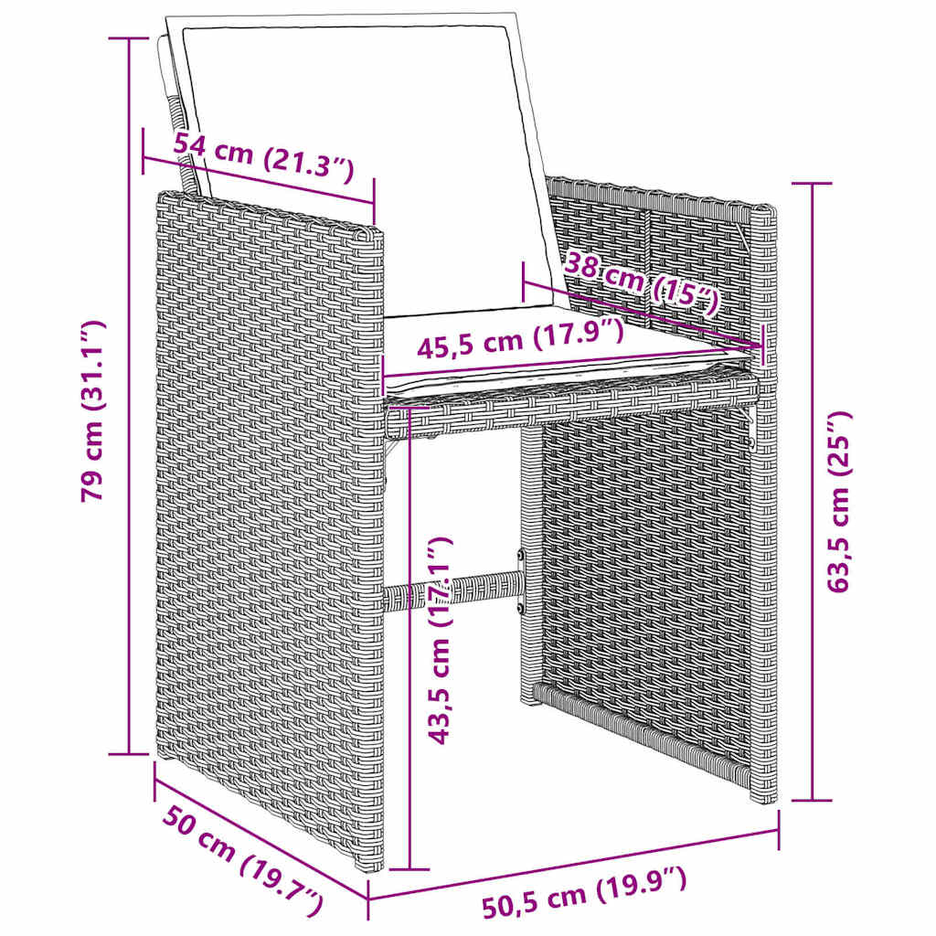 Set da Pranzo per Giardino 5 pcs Grigio chiaro polyrattan - homemem39