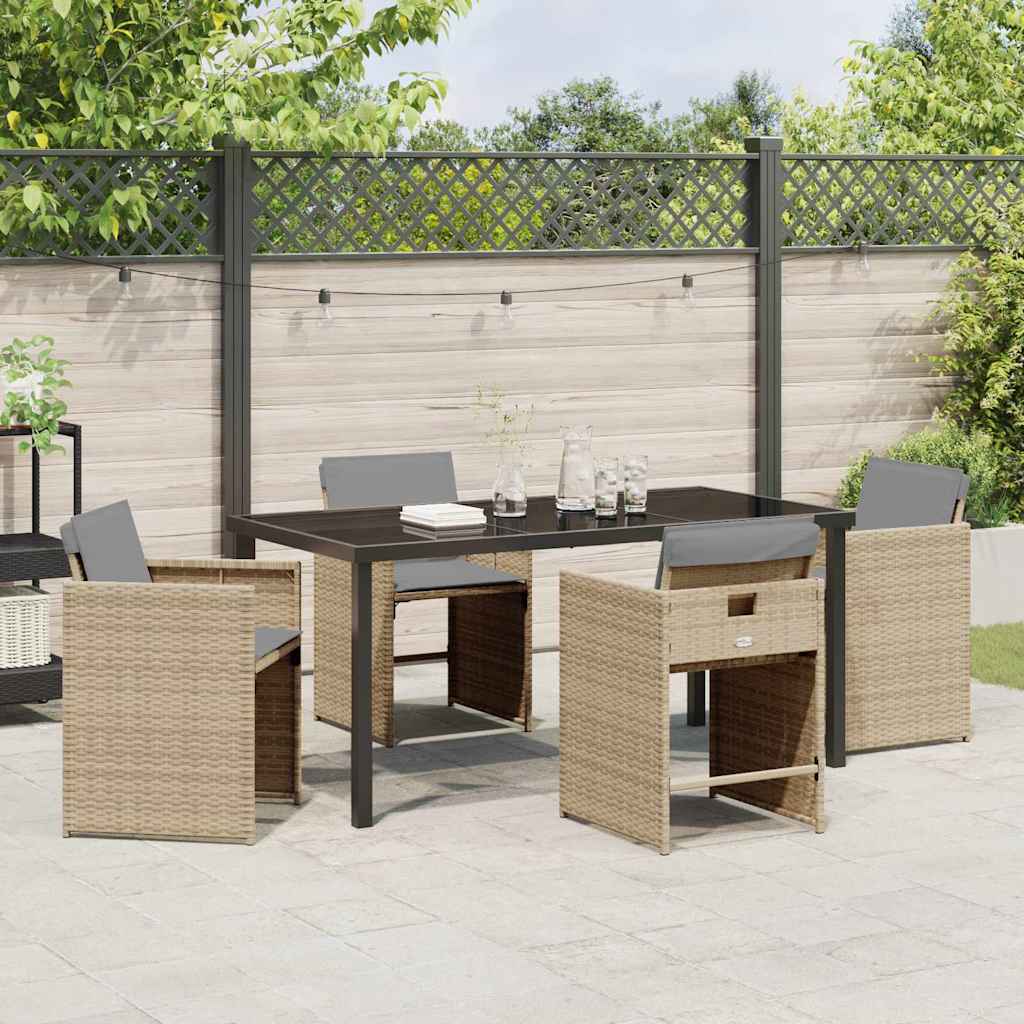 Set da Pranzo per Giardino 5 pcs Beige polyrattan - homemem39