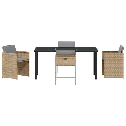 Set da Pranzo per Giardino 5 pcs Beige polyrattan - homemem39