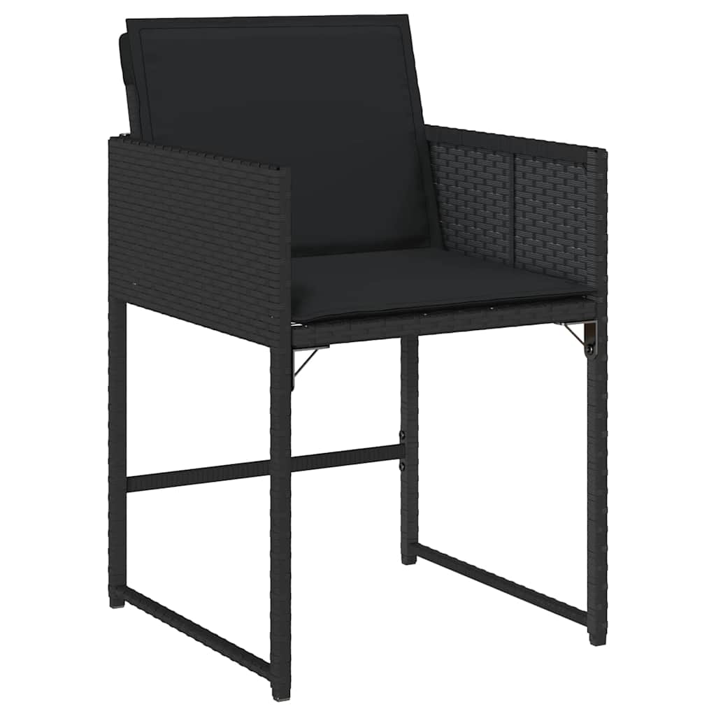 Set da Pranzo per Giardino 5 pcs Nero polyrattan | homemem39