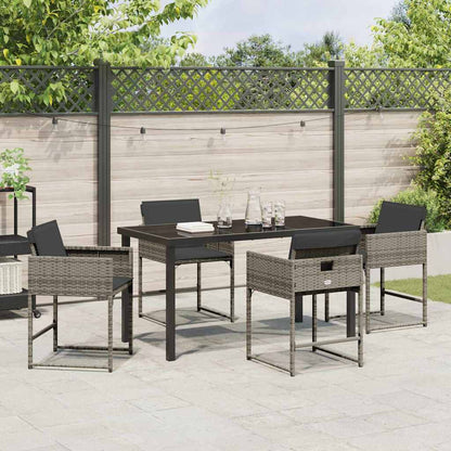 Set da Pranzo per Giardino 5 pcs Grigio polyrattan - homemem39