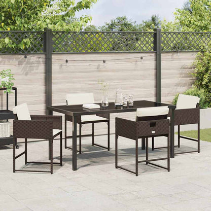 Set da Pranzo per Giardino 5 pcs Marrone polyrattan - homemem39