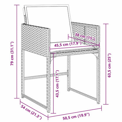 Set da Pranzo per Giardino 5 pcs Marrone polyrattan | homemem39