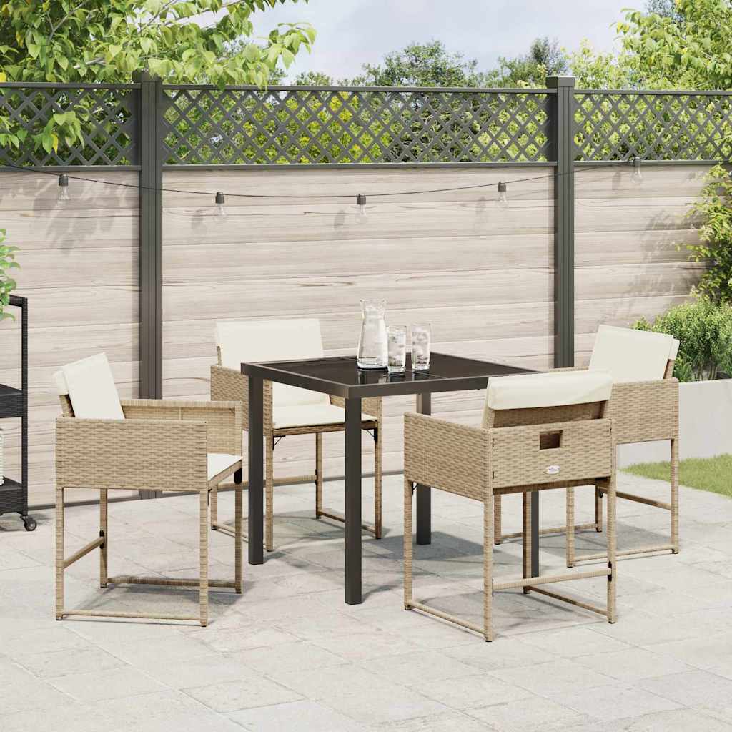 Set da Pranzo per Giardino 5 pcs Beige polyrattan - homemem39