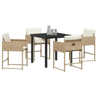 Set da Pranzo per Giardino 5 pcs Beige polyrattan - homemem39