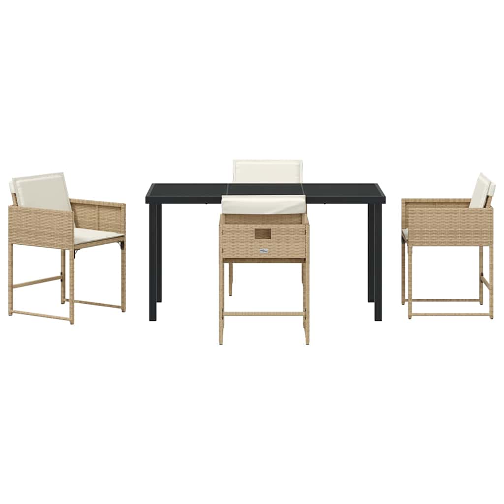 Set da Pranzo per Giardino 5 pcs Beige polyrattan - homemem39