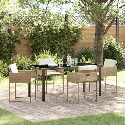 Set da Pranzo per Giardino 5 pcs Beige polyrattan - homemem39