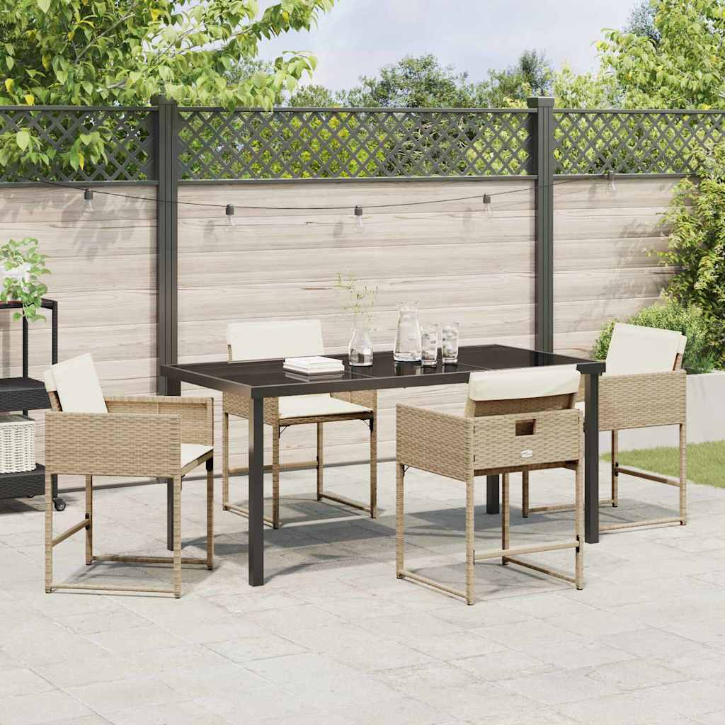 Set da Pranzo per Giardino 5 pcs Beige polyrattan - homemem39
