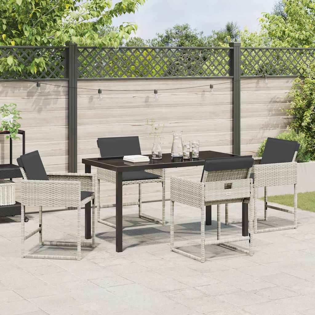 Set da Pranzo per Giardino 5 pcs Grigio chiaro polyrattan - homemem39