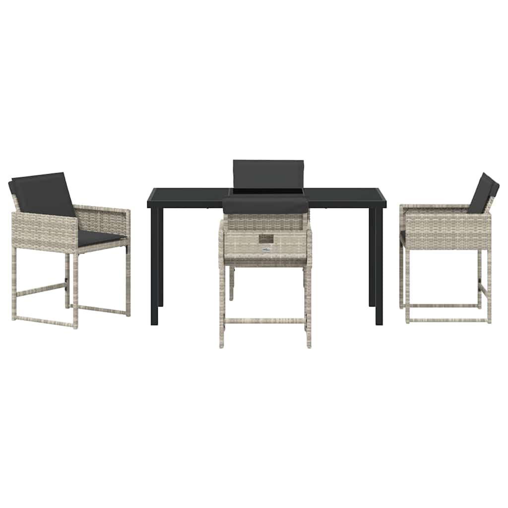 Set da Pranzo per Giardino 5 pcs Grigio chiaro polyrattan - homemem39