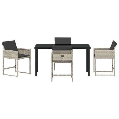 Set da Pranzo per Giardino 5 pcs Grigio chiaro polyrattan - homemem39