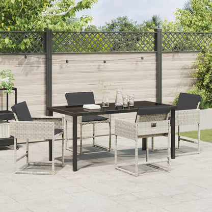 Set da Pranzo per Giardino 5 pcs Grigio chiaro polyrattan - homemem39