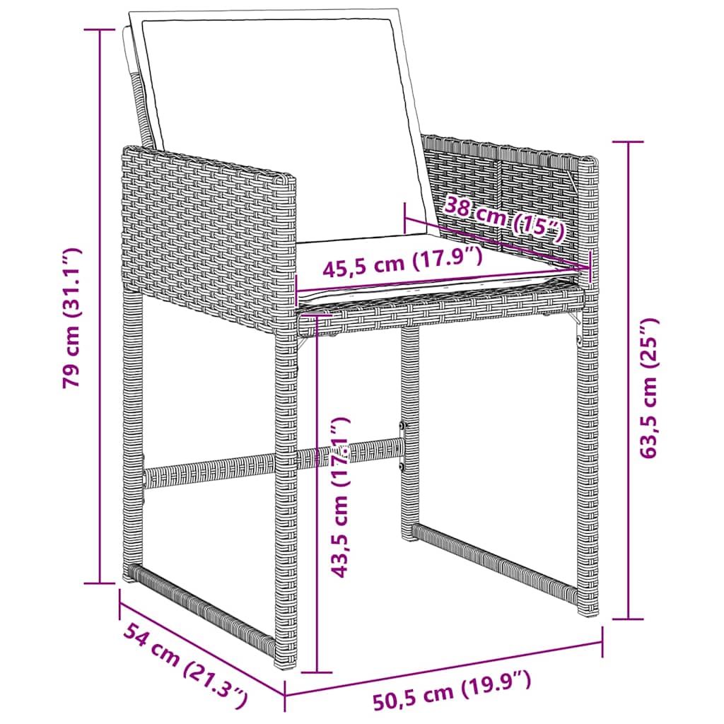 Set da Pranzo per Giardino 5 pcs Grigio chiaro polyrattan - homemem39