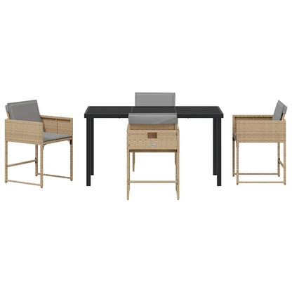 Set da Pranzo per Giardino 5 pcs Beige polyrattan - homemem39