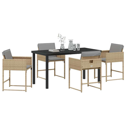 Set da Pranzo per Giardino 5 pcs Beige polyrattan - homemem39